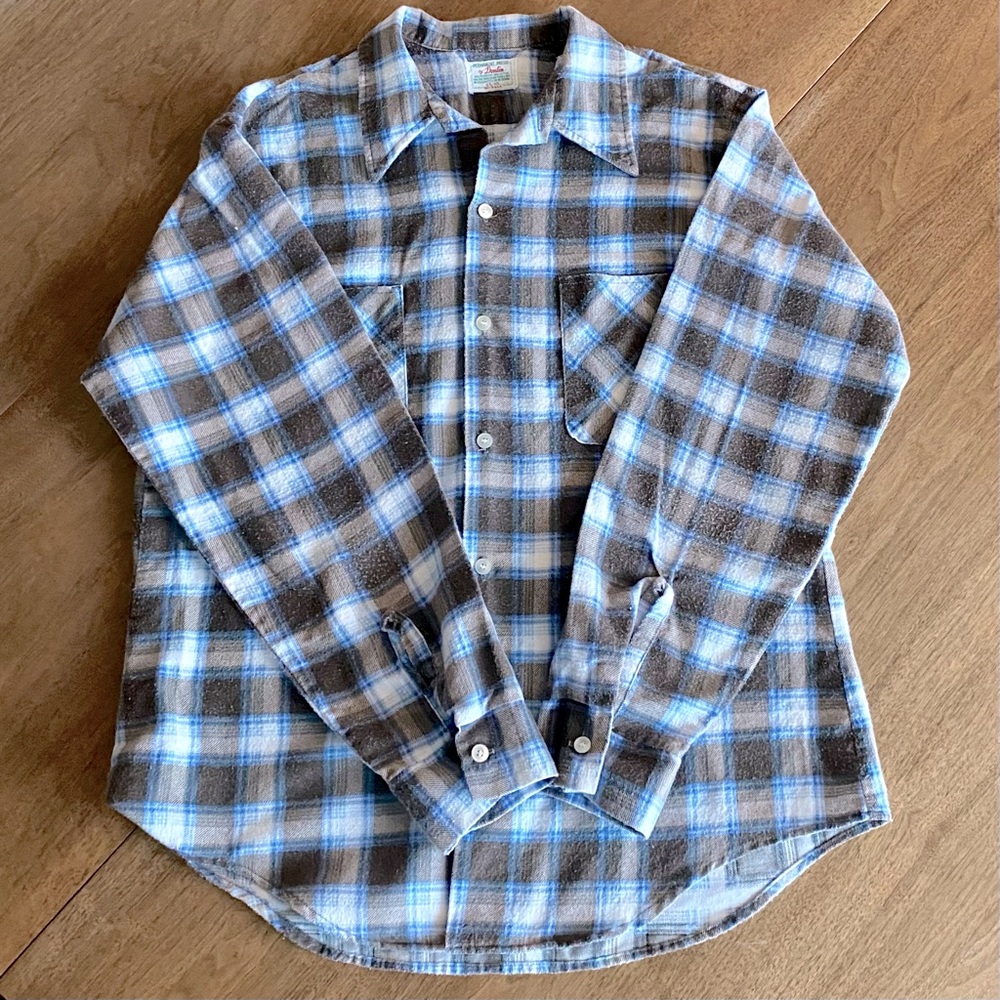 Vintage 60s/70s Permanent Press by Donlin Flannel - Men’s Size Large